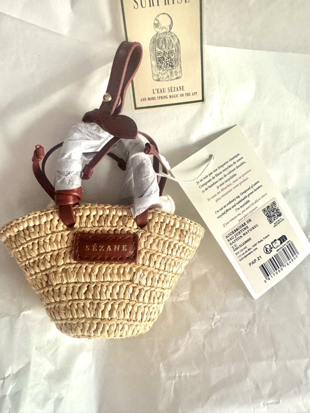 Sézane Justine Bag Accessory - Natural Raffia - mini basket, brand new - Picture 3 of 4